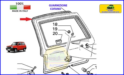Guarnizione cofano battuta - guarnizione,